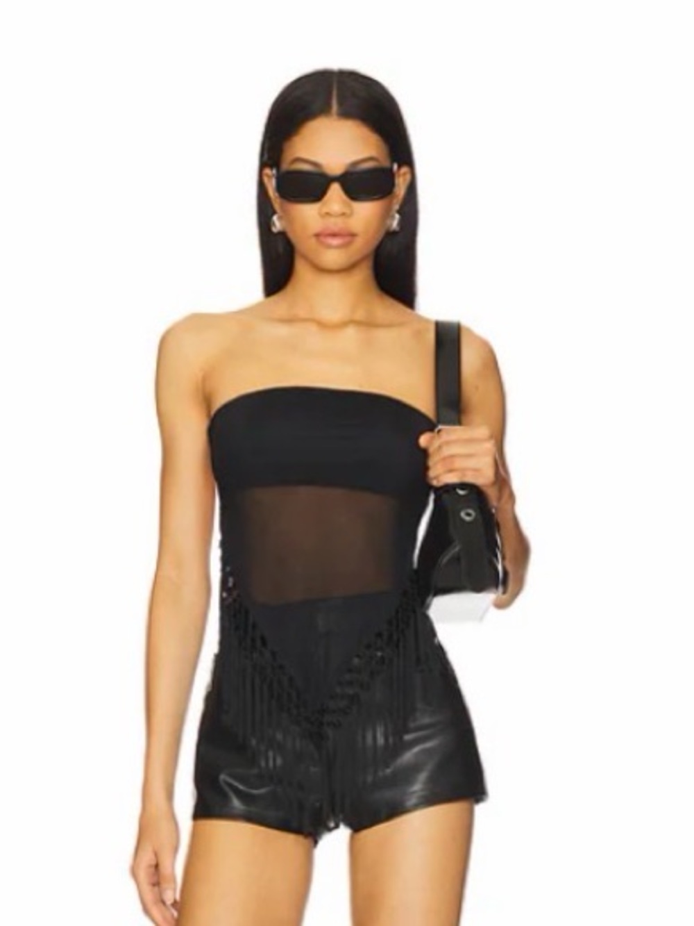 Shion Strapless Fringe Women's Top - Black or Red